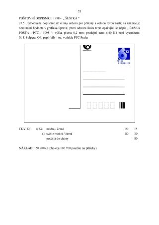 CZECH REPUBLIC - SPECIALISED CATALOGUE OF POSTAL STATIONERY 1993-2014 – sheet 75