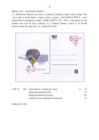 CZECH REPUBLIC - SPECIALISED CATALOGUE OF POSTAL STATIONERY 1993-2014 – sheet 79