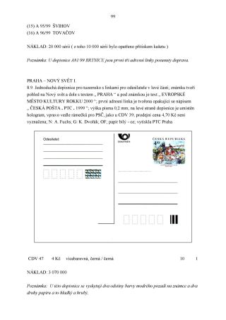 CZECH REPUBLIC - SPECIALISED CATALOGUE OF POSTAL STATIONERY 1993-2014 – sheet 99
