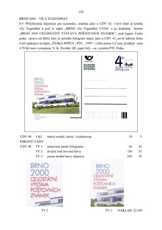 CZECH REPUBLIC - SPECIALISED CATALOGUE OF POSTAL STATIONERY 1993-2014 – sheet 100