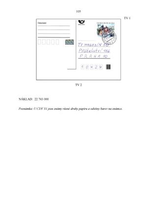 CZECH REPUBLIC - SPECIALISED CATALOGUE OF POSTAL STATIONERY 1993-2014 – sheet 105