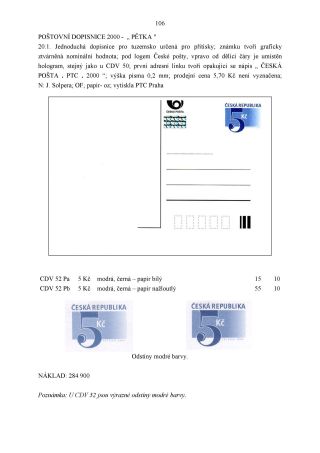 CZECH REPUBLIC - SPECIALISED CATALOGUE OF POSTAL STATIONERY 1993-2014 – sheet 106