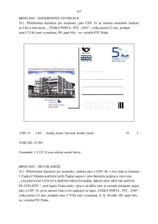 CZECH REPUBLIC - SPECIALISED CATALOGUE OF POSTAL STATIONERY 1993-2014 – sheet 107
