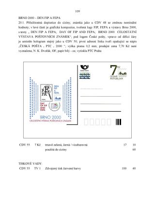 CZECH REPUBLIC - SPECIALISED CATALOGUE OF POSTAL STATIONERY 1993-2014 – sheet 109