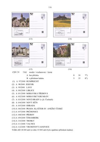 CZECH REPUBLIC - SPECIALISED CATALOGUE OF POSTAL STATIONERY 1993-2014 – sheet 116