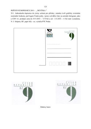 CZECH REPUBLIC - SPECIALISED CATALOGUE OF POSTAL STATIONERY 1993-2014 – sheet 123