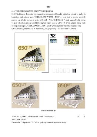 CZECH REPUBLIC - SPECIALISED CATALOGUE OF POSTAL STATIONERY 1993-2014 – sheet 129