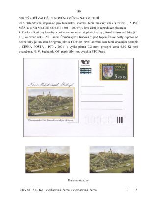 CZECH REPUBLIC - SPECIALISED CATALOGUE OF POSTAL STATIONERY 1993-2014 – sheet 130