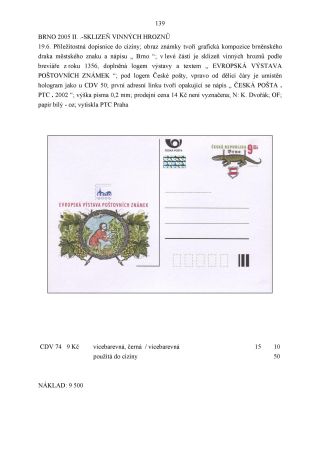 CZECH REPUBLIC - SPECIALISED CATALOGUE OF POSTAL STATIONERY 1993-2014 – sheet 139