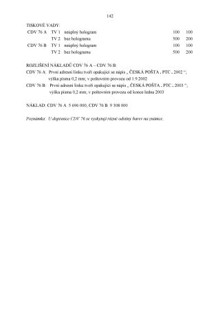 CZECH REPUBLIC - SPECIALISED CATALOGUE OF POSTAL STATIONERY 1993-2014 – sheet 142