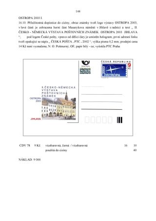 CZECH REPUBLIC - SPECIALISED CATALOGUE OF POSTAL STATIONERY 1993-2014 – sheet 144