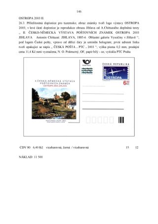 CZECH REPUBLIC - SPECIALISED CATALOGUE OF POSTAL STATIONERY 1993-2014 – sheet 146