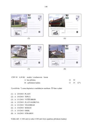 CZECH REPUBLIC - SPECIALISED CATALOGUE OF POSTAL STATIONERY 1993-2014 – sheet 148