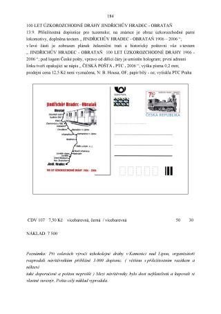 CZECH REPUBLIC - SPECIALISED CATALOGUE OF POSTAL STATIONERY 1993-2014 – sheet 184
