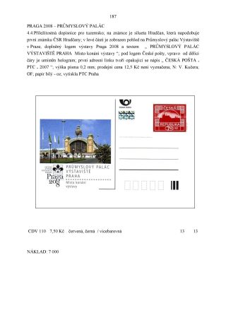 CZECH REPUBLIC - SPECIALISED CATALOGUE OF POSTAL STATIONERY 1993-2014 – sheet 187