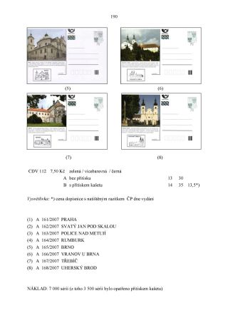CZECH REPUBLIC - SPECIALISED CATALOGUE OF POSTAL STATIONERY 1993-2014 – sheet 190