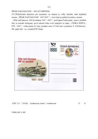 CZECH REPUBLIC - SPECIALISED CATALOGUE OF POSTAL STATIONERY 1993-2014 – sheet 191