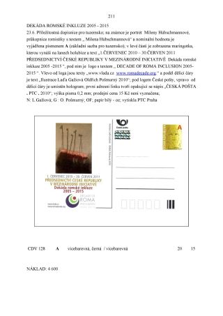 CZECH REPUBLIC - SPECIALISED CATALOGUE OF POSTAL STATIONERY 1993-2014 – sheet 211