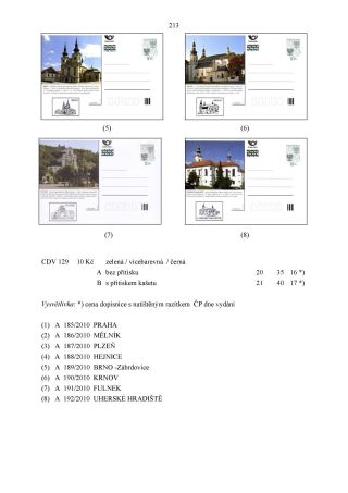 CZECH REPUBLIC - SPECIALISED CATALOGUE OF POSTAL STATIONERY 1993-2014 – sheet 213
