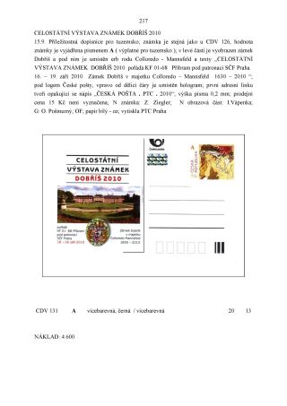 CZECH REPUBLIC - SPECIALISED CATALOGUE OF POSTAL STATIONERY 1993-2014 – sheet 217
