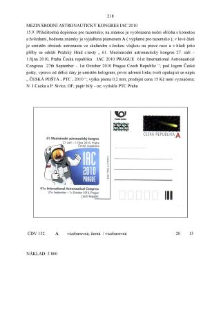 CZECH REPUBLIC - SPECIALISED CATALOGUE OF POSTAL STATIONERY 1993-2014 – sheet 218