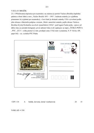CZECH REPUBLIC - SPECIALISED CATALOGUE OF POSTAL STATIONERY 1993-2014 – sheet 221