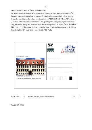 CZECH REPUBLIC - SPECIALISED CATALOGUE OF POSTAL STATIONERY 1993-2014 – sheet 223