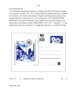 CZECH REPUBLIC - SPECIALISED CATALOGUE OF POSTAL STATIONERY 1993-2014 – sheet 224