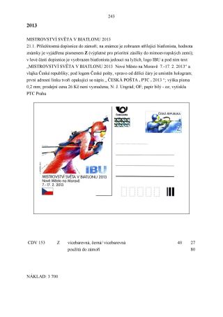 CZECH REPUBLIC - SPECIALISED CATALOGUE OF POSTAL STATIONERY 1993-2014 – sheet 243
