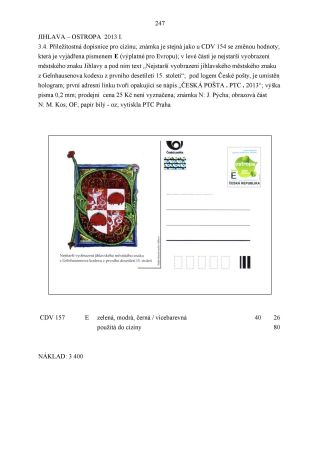 CZECH REPUBLIC - SPECIALISED CATALOGUE OF POSTAL STATIONERY 1993-2014 – sheet 247