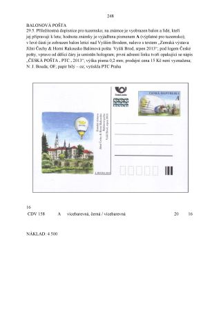 CZECH REPUBLIC - SPECIALISED CATALOGUE OF POSTAL STATIONERY 1993-2014 – sheet 248