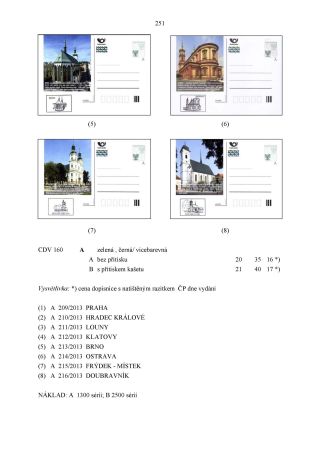 CZECH REPUBLIC - SPECIALISED CATALOGUE OF POSTAL STATIONERY 1993-2014 – sheet 251