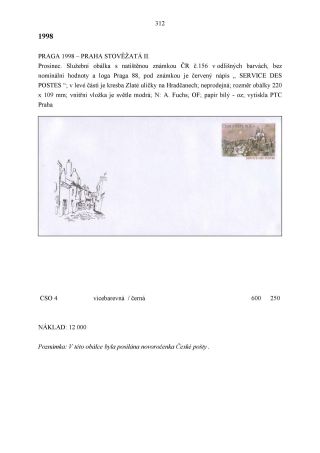 CZECH REPUBLIC - SPECIALISED CATALOGUE OF POSTAL STATIONERY 1993-2014 – sheet 312