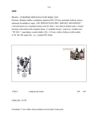 CZECH REPUBLIC - SPECIALISED CATALOGUE OF POSTAL STATIONERY 1993-2014 – sheet 314