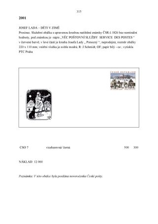 CZECH REPUBLIC - SPECIALISED CATALOGUE OF POSTAL STATIONERY 1993-2014 – sheet 315