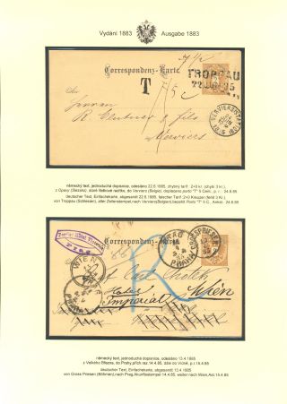 RAKOUSKÉ DOPISNICE "DVOUHLAVÁ ORLICE" VYDÁNÍ 1883, 1884, 1888 a 1890 – list 24