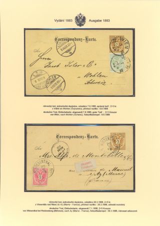 ÖSTERREICHISCHE POSTKARTEN "DOPPELADLER" AUSGABE 1883, 1884, 1888 und 1890 – Blatt 37