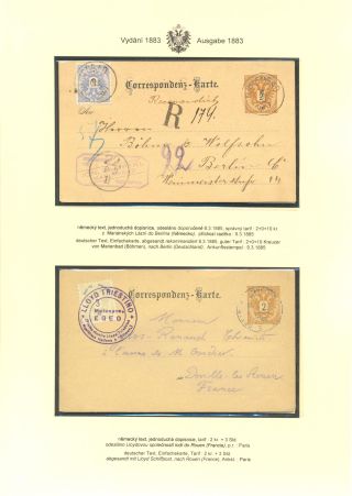 ÖSTERREICHISCHE POSTKARTEN "DOPPELADLER" AUSGABE 1883, 1884, 1888 und 1890 – Blatt 44