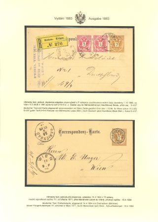 ÖSTERREICHISCHE POSTKARTEN "DOPPELADLER" AUSGABE 1883, 1884, 1888 und 1890 – Blatt 45