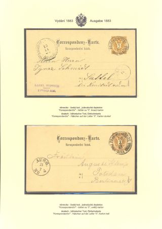 ÖSTERREICHISCHE POSTKARTEN "DOPPELADLER" AUSGABE 1883, 1884, 1888 und 1890 – Blatt 49