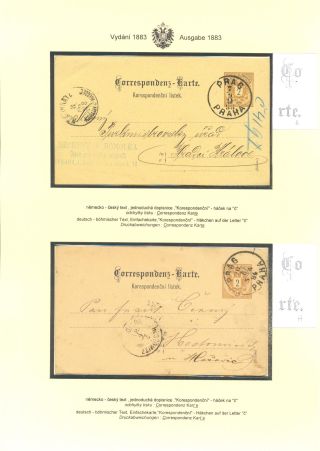 ÖSTERREICHISCHE POSTKARTEN "DOPPELADLER" AUSGABE 1883, 1884, 1888 und 1890 – Blatt 53