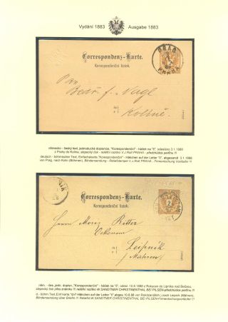 ÖSTERREICHISCHE POSTKARTEN "DOPPELADLER" AUSGABE 1883, 1884, 1888 und 1890 – Blatt 54