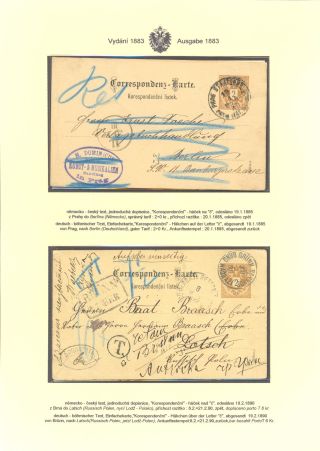 ÖSTERREICHISCHE POSTKARTEN "DOPPELADLER" AUSGABE 1883, 1884, 1888 und 1890 – Blatt 62