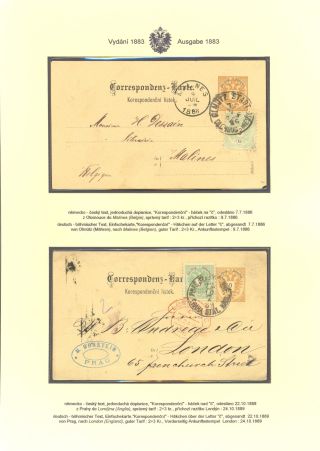 RAKOUSKÉ DOPISNICE "DVOUHLAVÁ ORLICE" VYDÁNÍ 1883, 1884, 1888 a 1890 – list 70