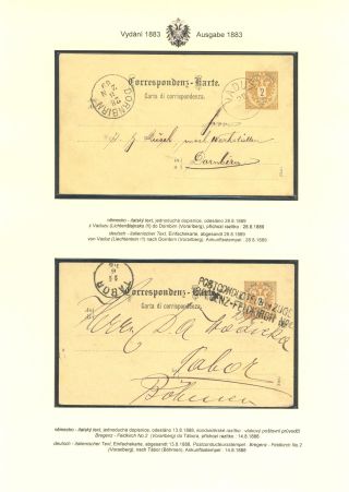 RAKOUSKÉ DOPISNICE "DVOUHLAVÁ ORLICE" VYDÁNÍ 1883, 1884, 1888 a 1890 – list 77
