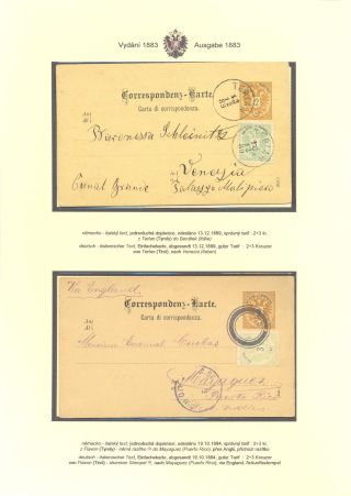 AUSTRIAN STATIONERY CARDS "TWO-HEADED EAGLE" ISSUE 1883, 1884, 1888 and 1890 – sheet 85