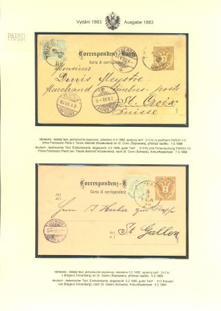 AUSTRIAN STATIONERY CARDS "TWO-HEADED EAGLE" ISSUE 1883, 1884, 1888 and 1890 – sheet 87