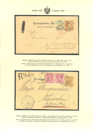 AUSTRIAN STATIONERY CARDS "TWO-HEADED EAGLE" ISSUE 1883, 1884, 1888 and 1890 – sheet 88