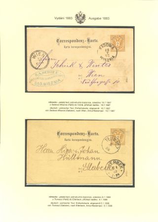 AUSTRIAN STATIONERY CARDS "TWO-HEADED EAGLE" ISSUE 1883, 1884, 1888 and 1890 – sheet 92