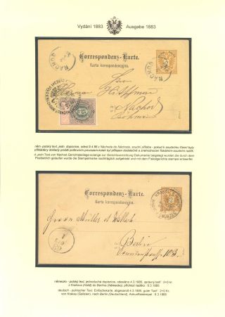 AUSTRIAN STATIONERY CARDS "TWO-HEADED EAGLE" ISSUE 1883, 1884, 1888 and 1890 – sheet 96